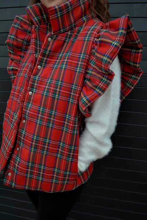 Home For The Holidays Plaid Vest