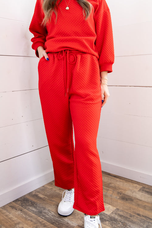 Jenny Textured Pants - Red