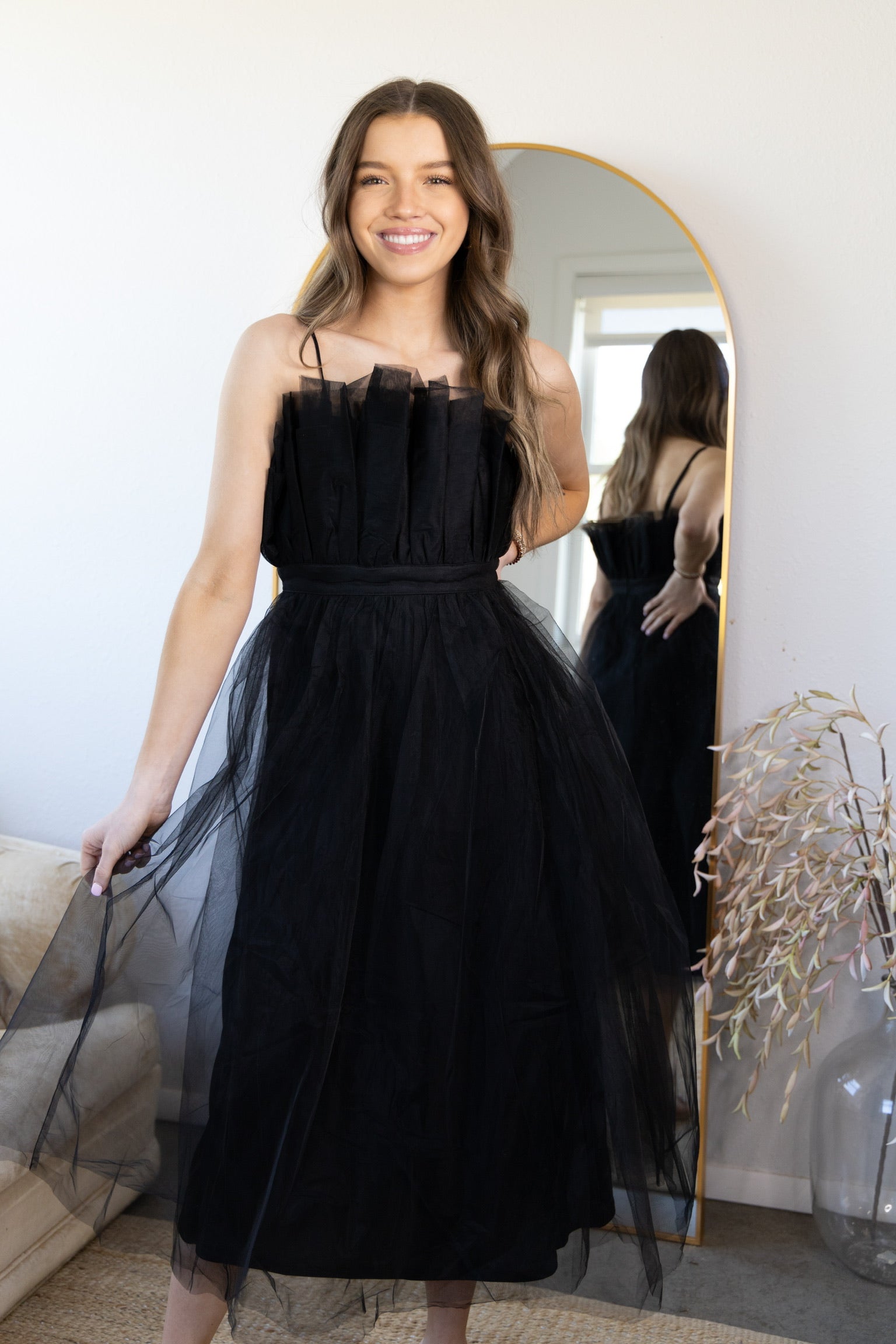 Tulle Me Around Maxi Dress - Black