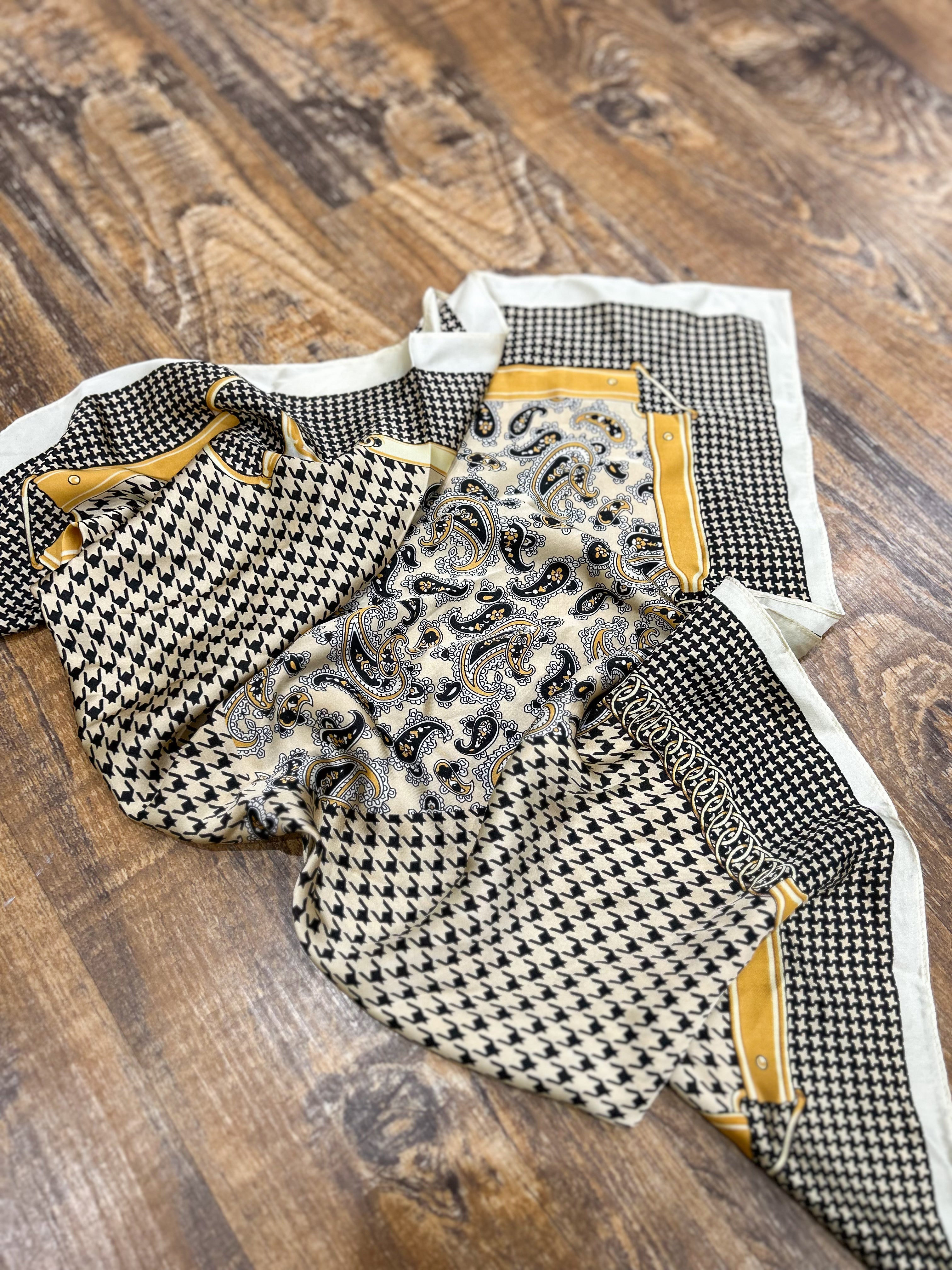 Silk Houndstooth Scarf