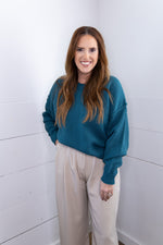 Matilda Mock Neck Sweater - Teal