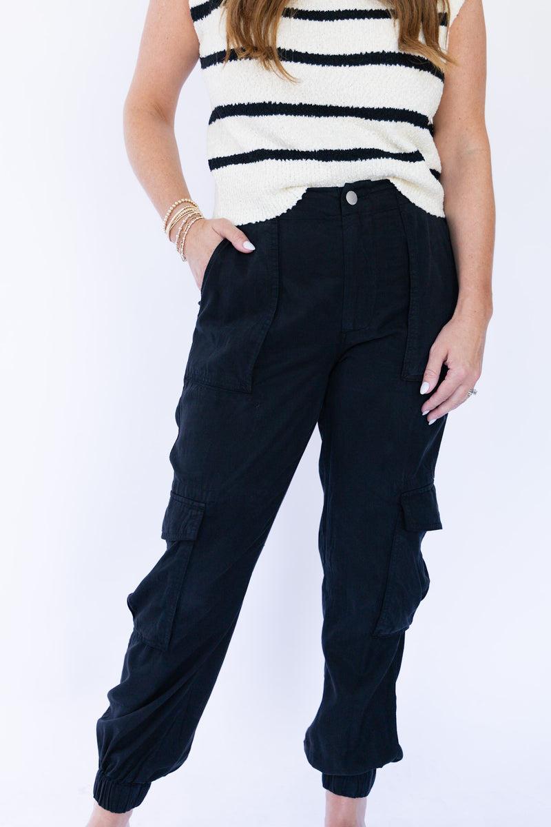 [Dear John] Sandy Super High Rise Ankle Trouser Pant - Black