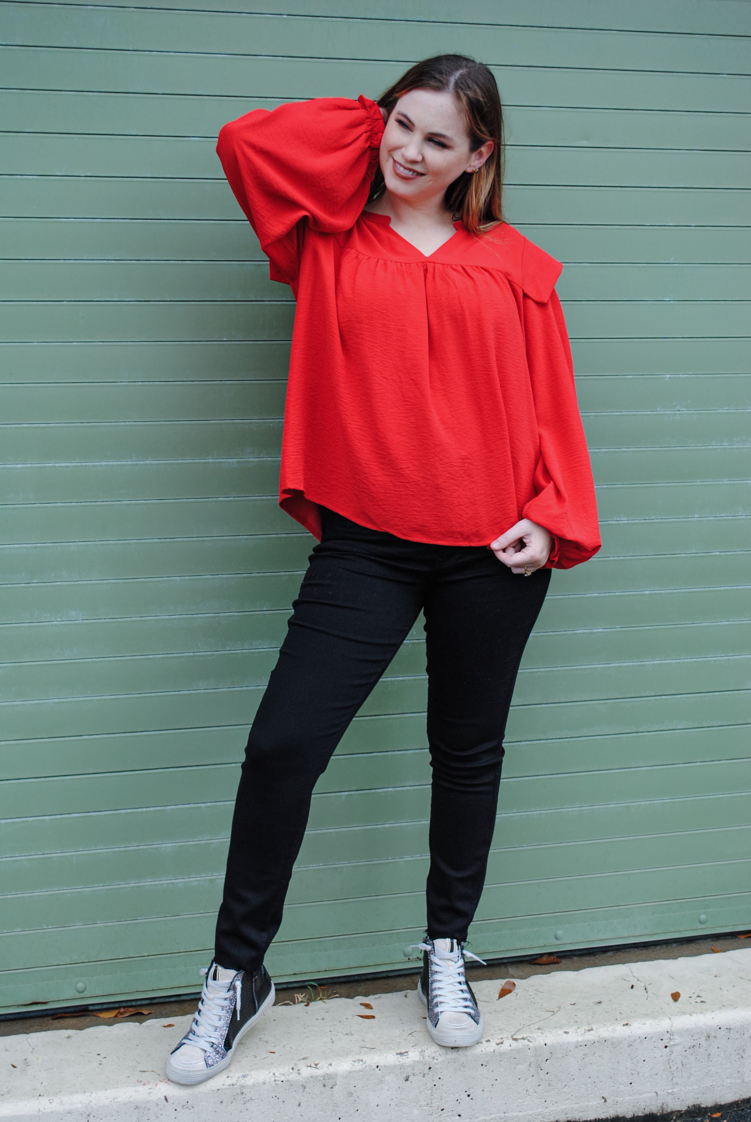 Dare To Jump Blouse - red