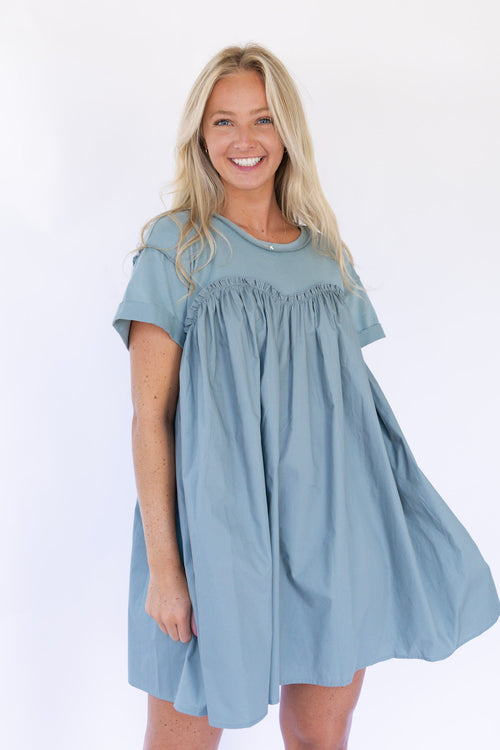 Fancy T-shirt Dress - Sage