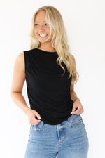 Celia Cinched Tank- Black