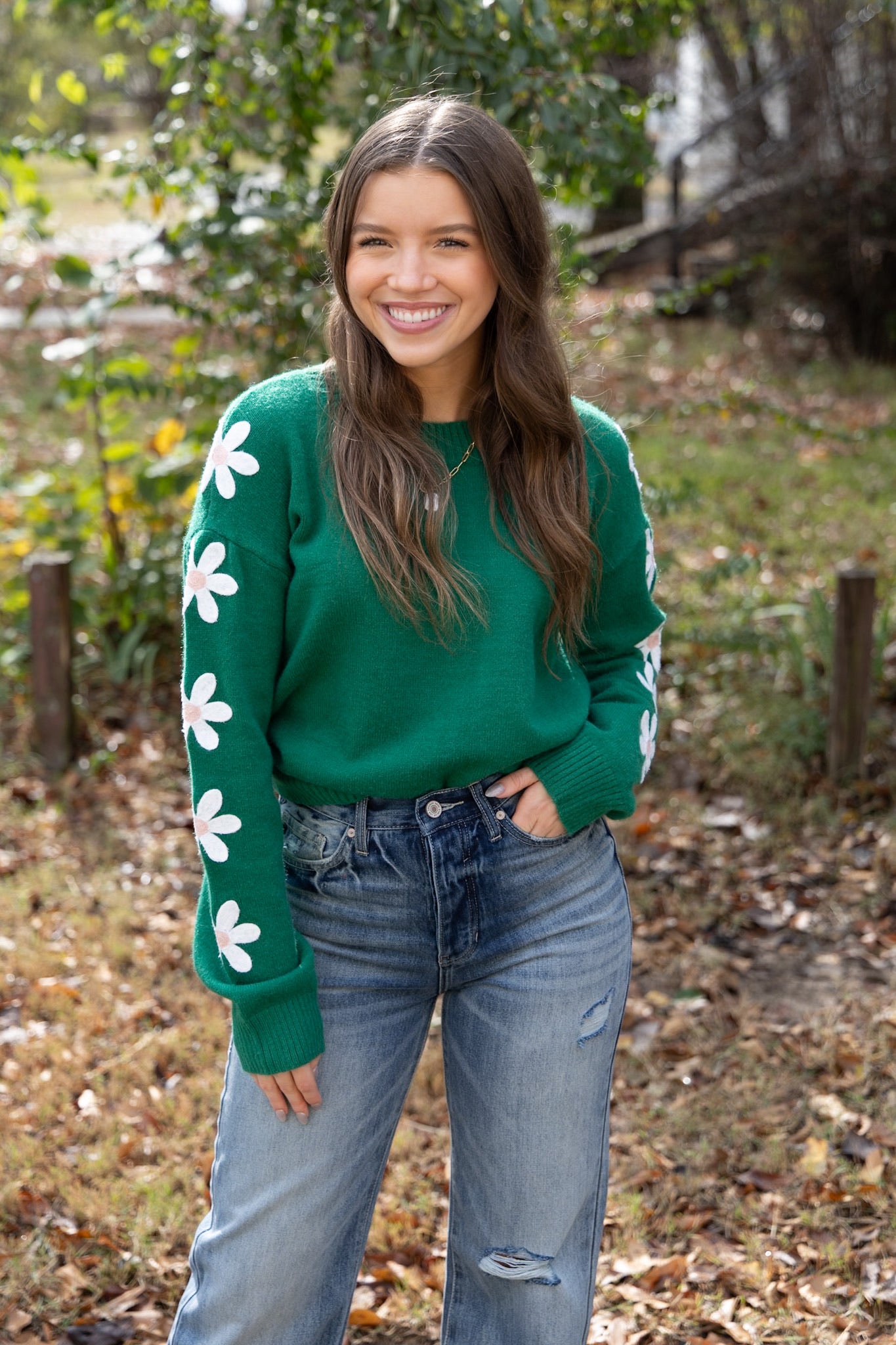 Floral Sleeves Sweater