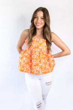 Floral Textured Peplum Tank