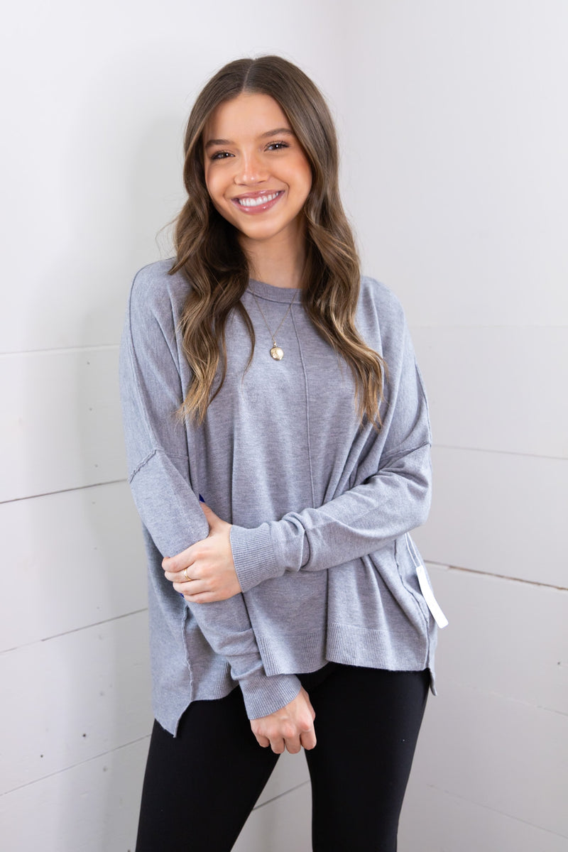 Devon Sweater - Heather Grey