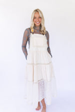 Boho Overall Maxi Dress- Champagne