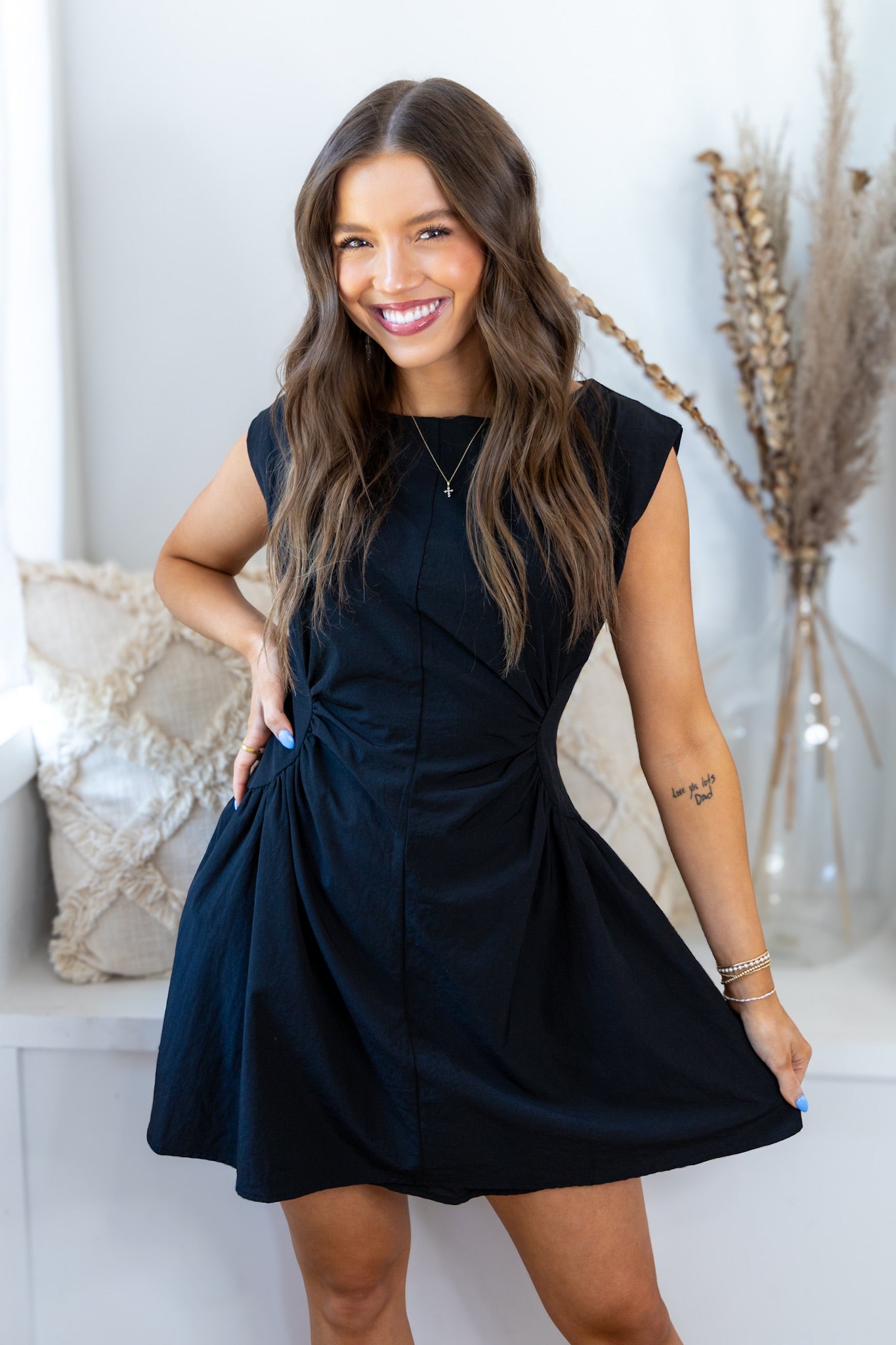 Blaine Side Panel Mini Dress - Black