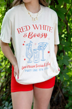 Red, White, & Boozy Tee - Ivory