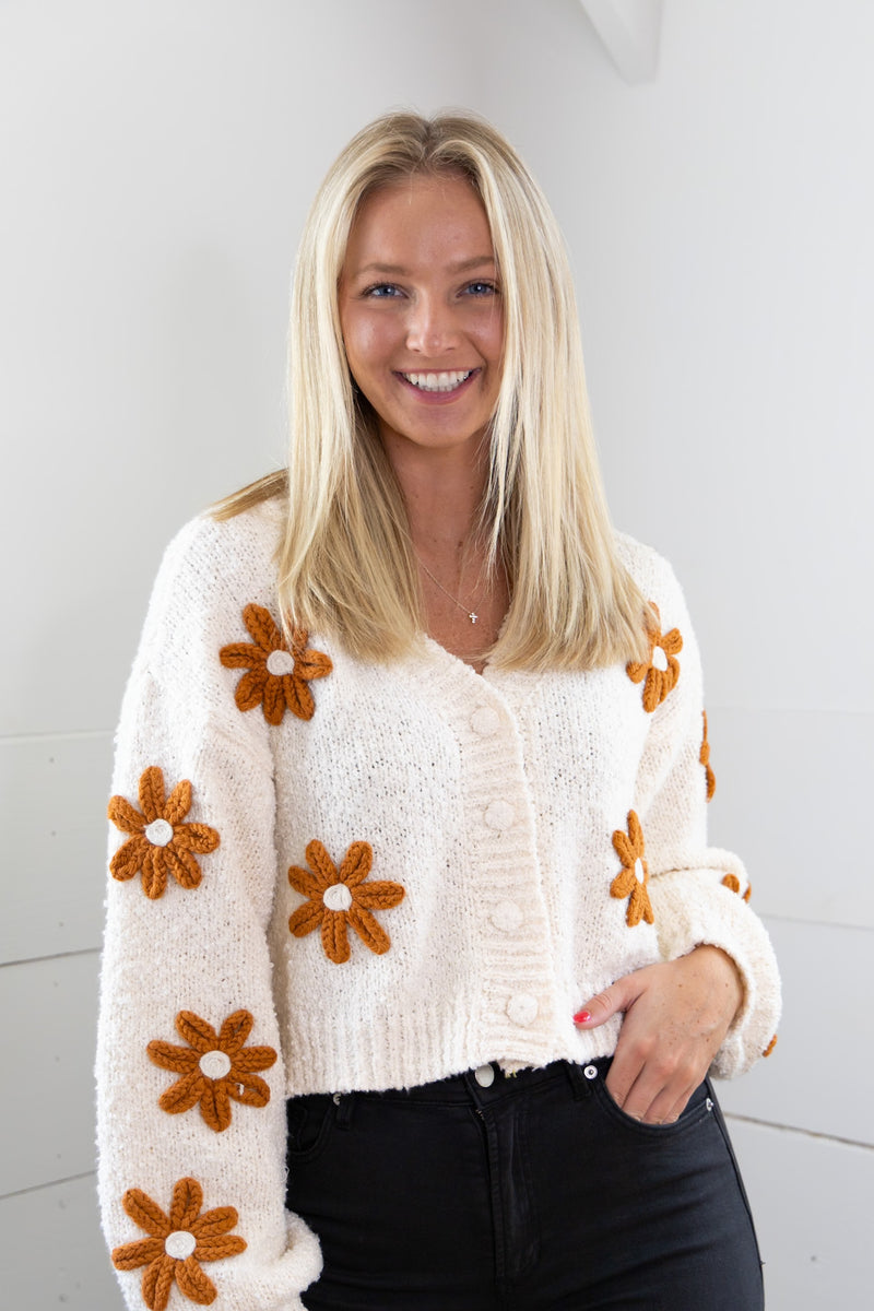 Floral Cropped Cardigan