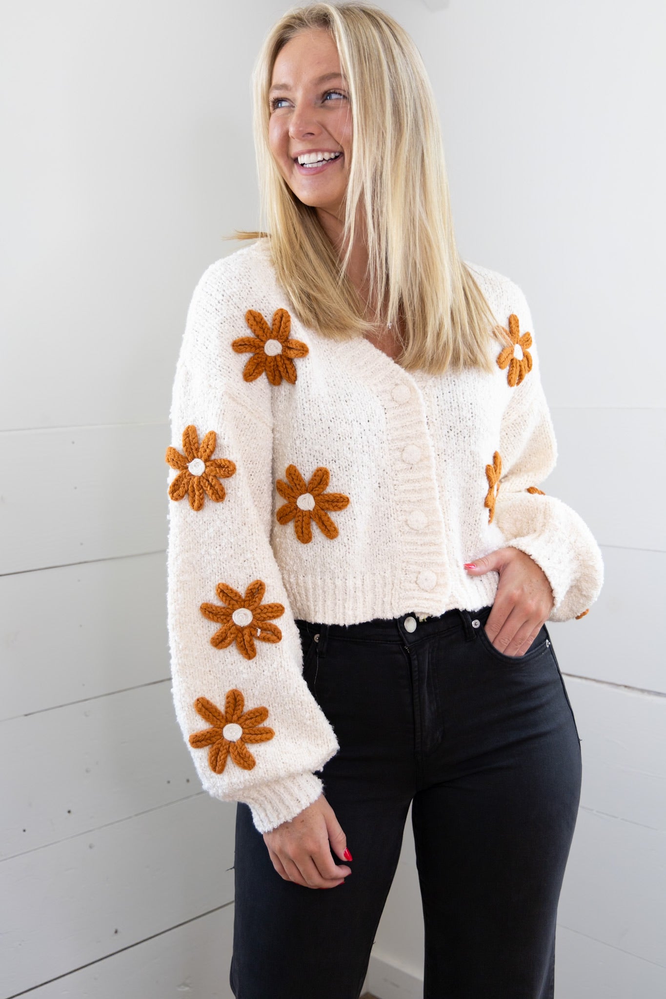 Floral Cropped Cardigan