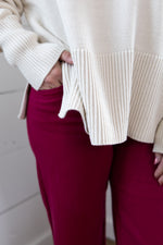 Whit Side Slit Sweater - Ivory