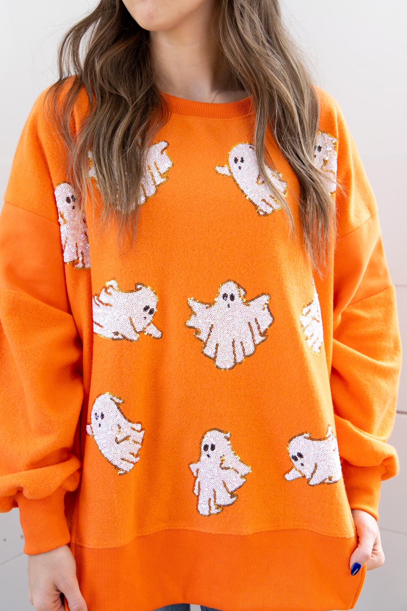 Sequined Ghost Oversized Pullover