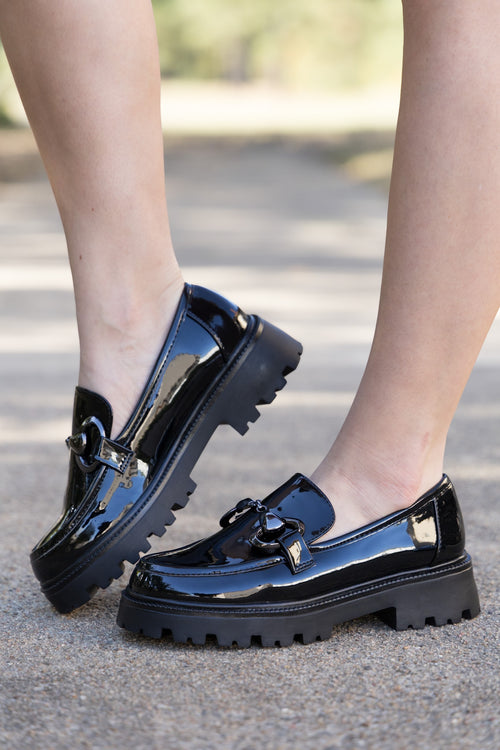 Tatiana Chunky Loafers - Black Patent