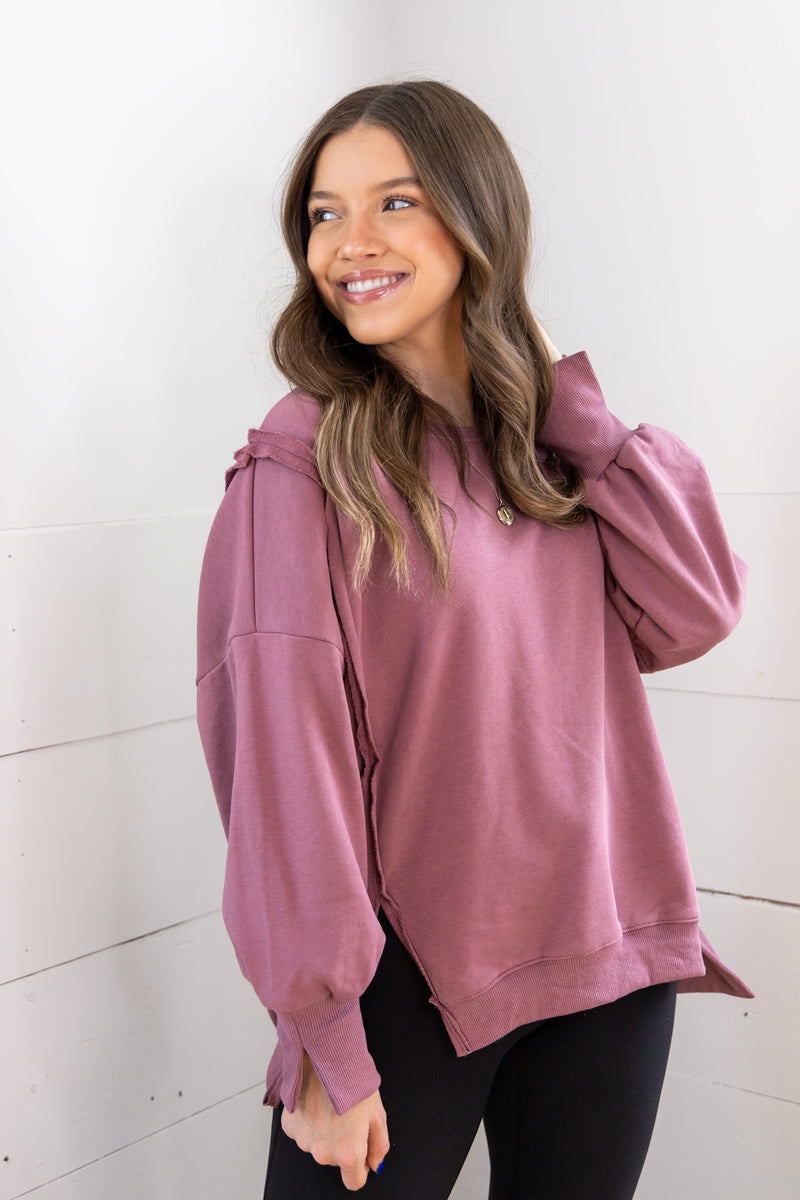 Lejean Oversized Sweatshirt - Grape