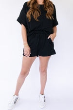 Tori Textured Shorts - Black