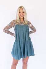 Farah Flowy Mini Dress - Deep Green