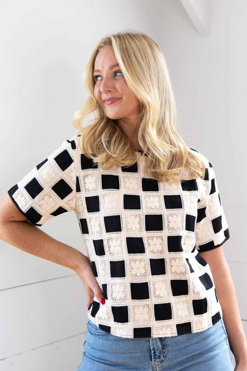 Checkered Crochet Top