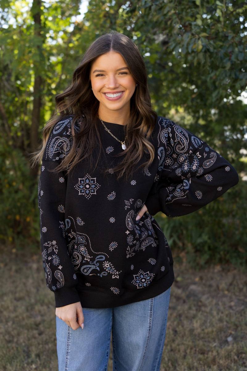 Bandana Print Crewneck