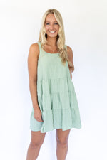 Vianne Tiered Dress- Sage