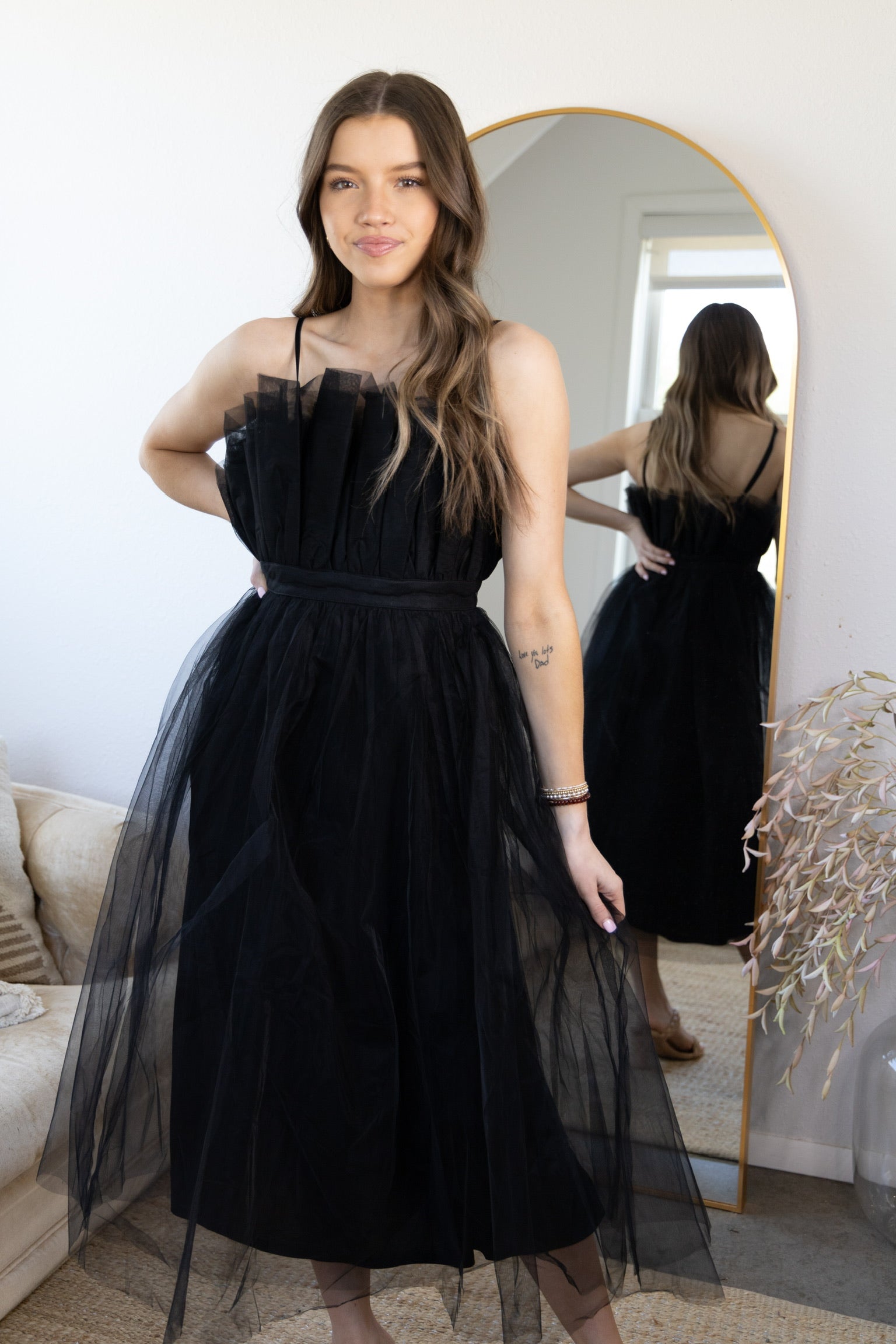 Tulle Me Around Maxi Dress - Black