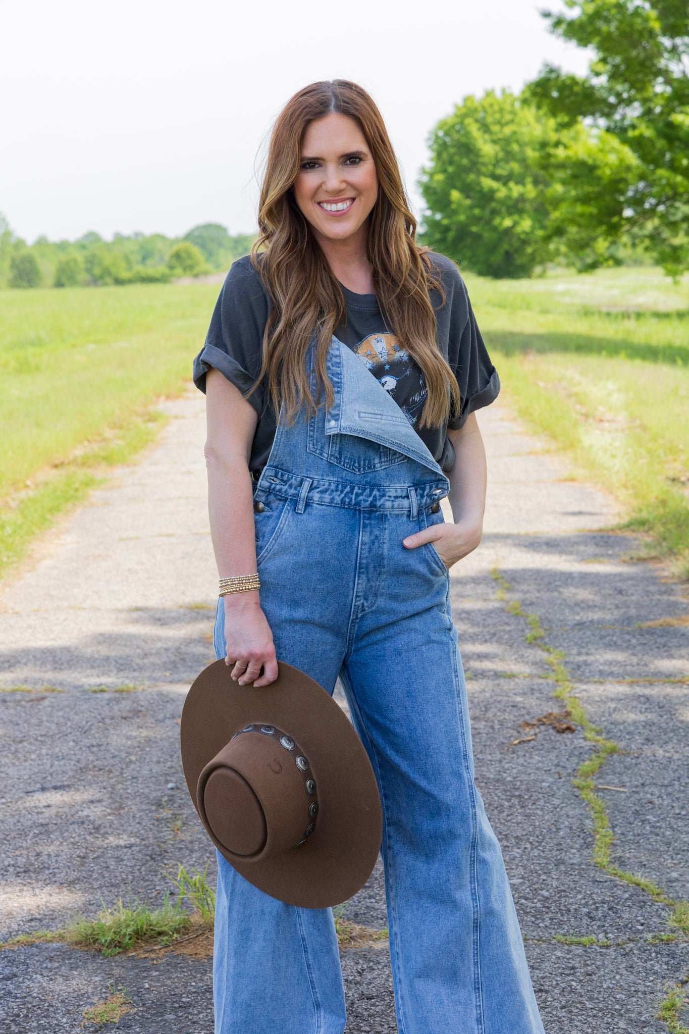 Retro Denim Wide Leg Overalls