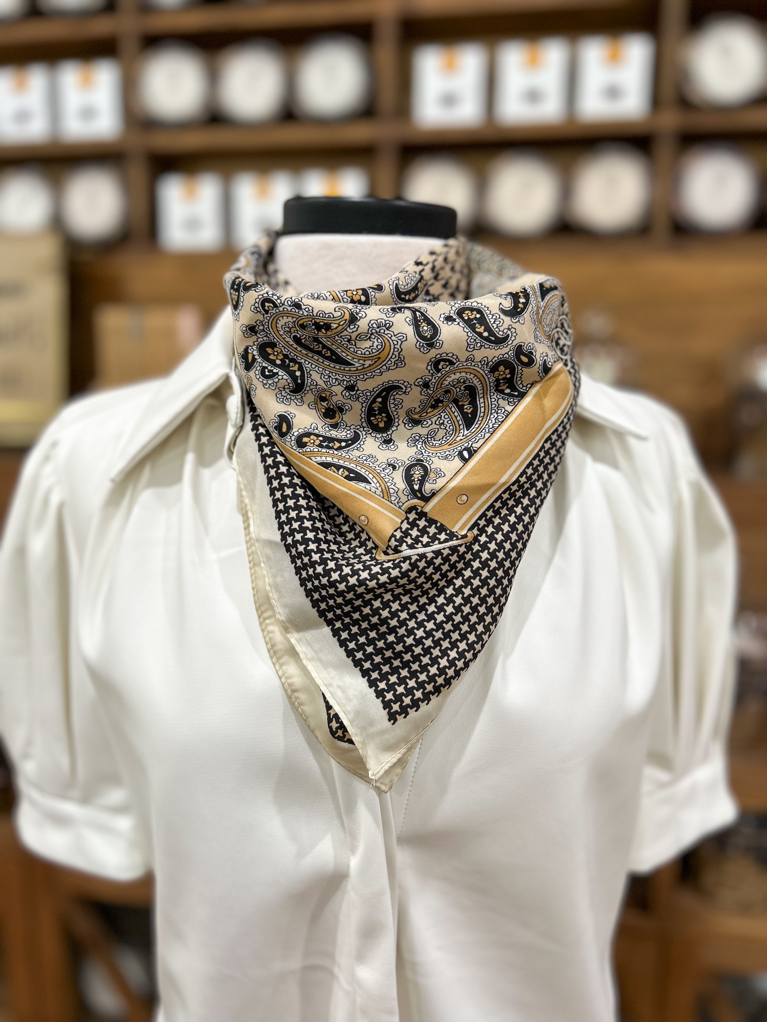 Silk Houndstooth Scarf