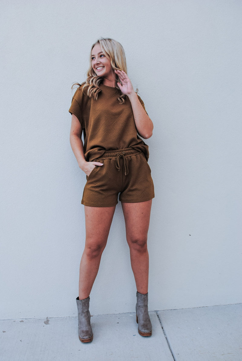 Claire Stitched Shorts - olive