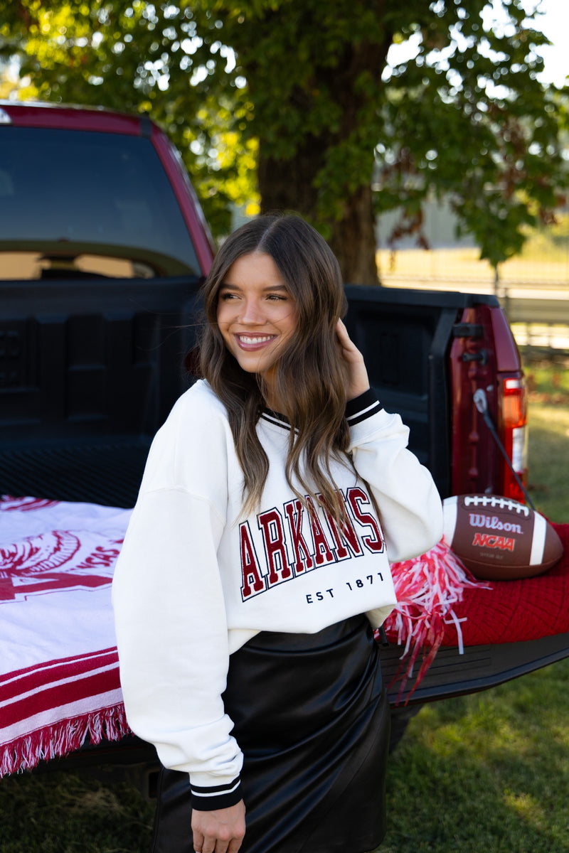 Arkansas Chenille Varsity V-Neck