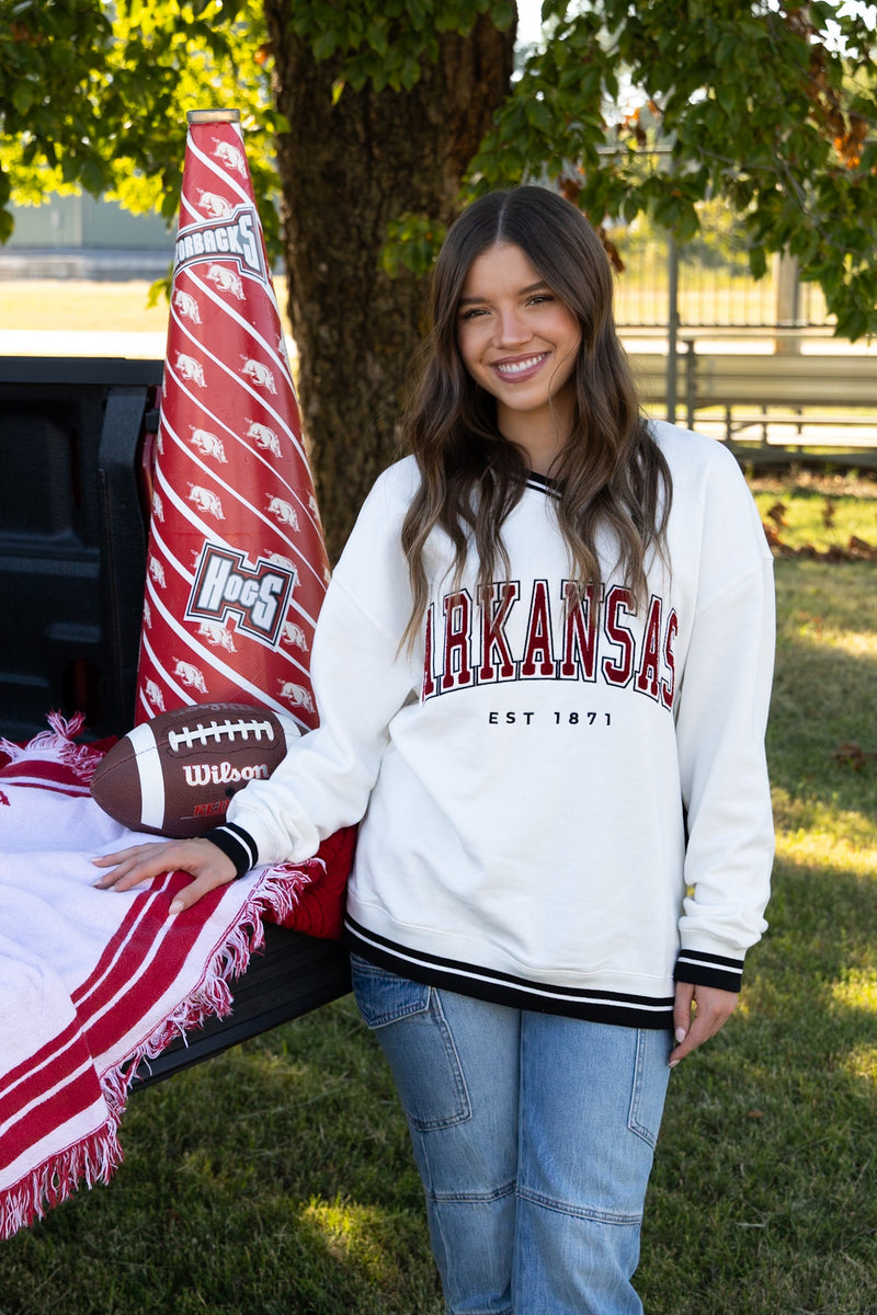 Arkansas Chenille Varsity V-Neck