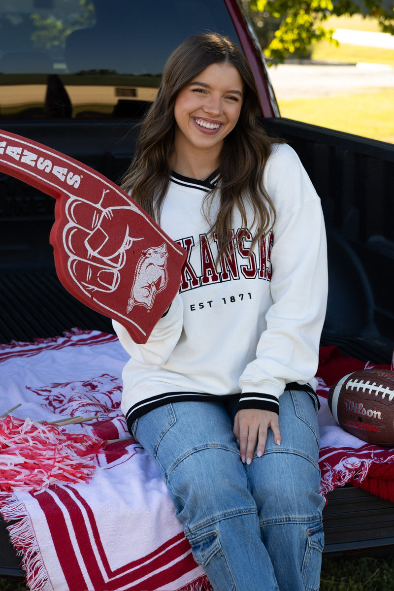 Arkansas Chenille Varsity V-Neck