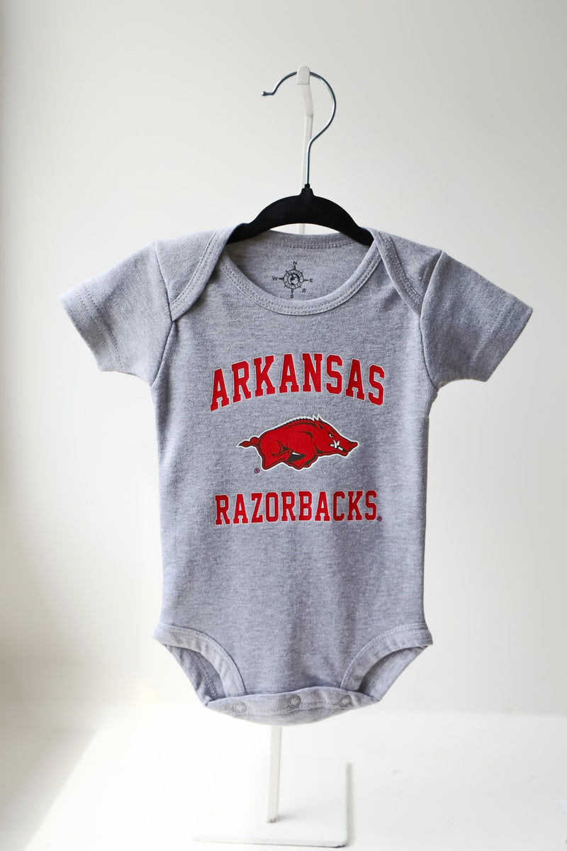 Arkansas Razorback Onesie - Grey