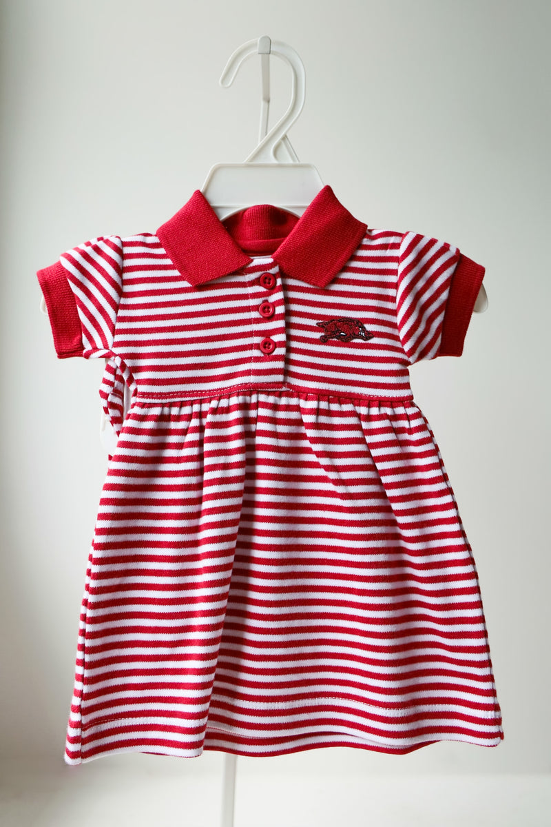 Arkansas Razorback Stripe Dress + Bloomers