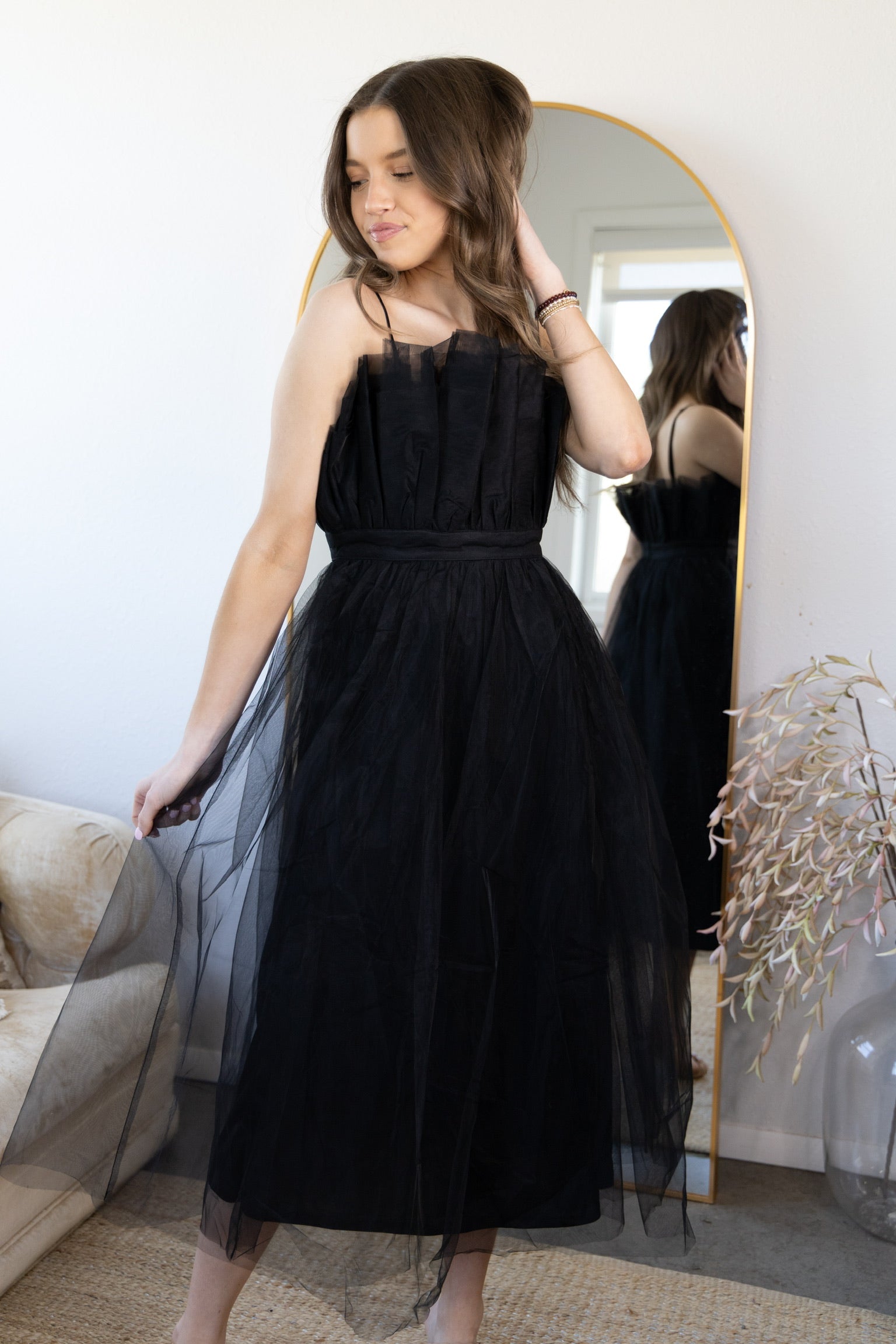 Tulle Me Around Maxi Dress - Black