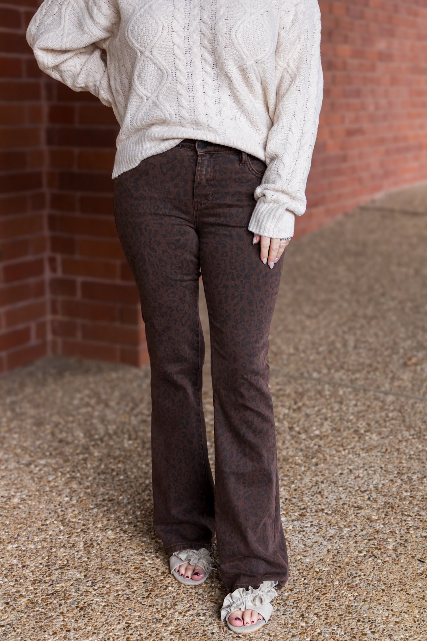 [Dear John] Jaxtyn Mid Rise Bootcut Jeans- Brown Leopard