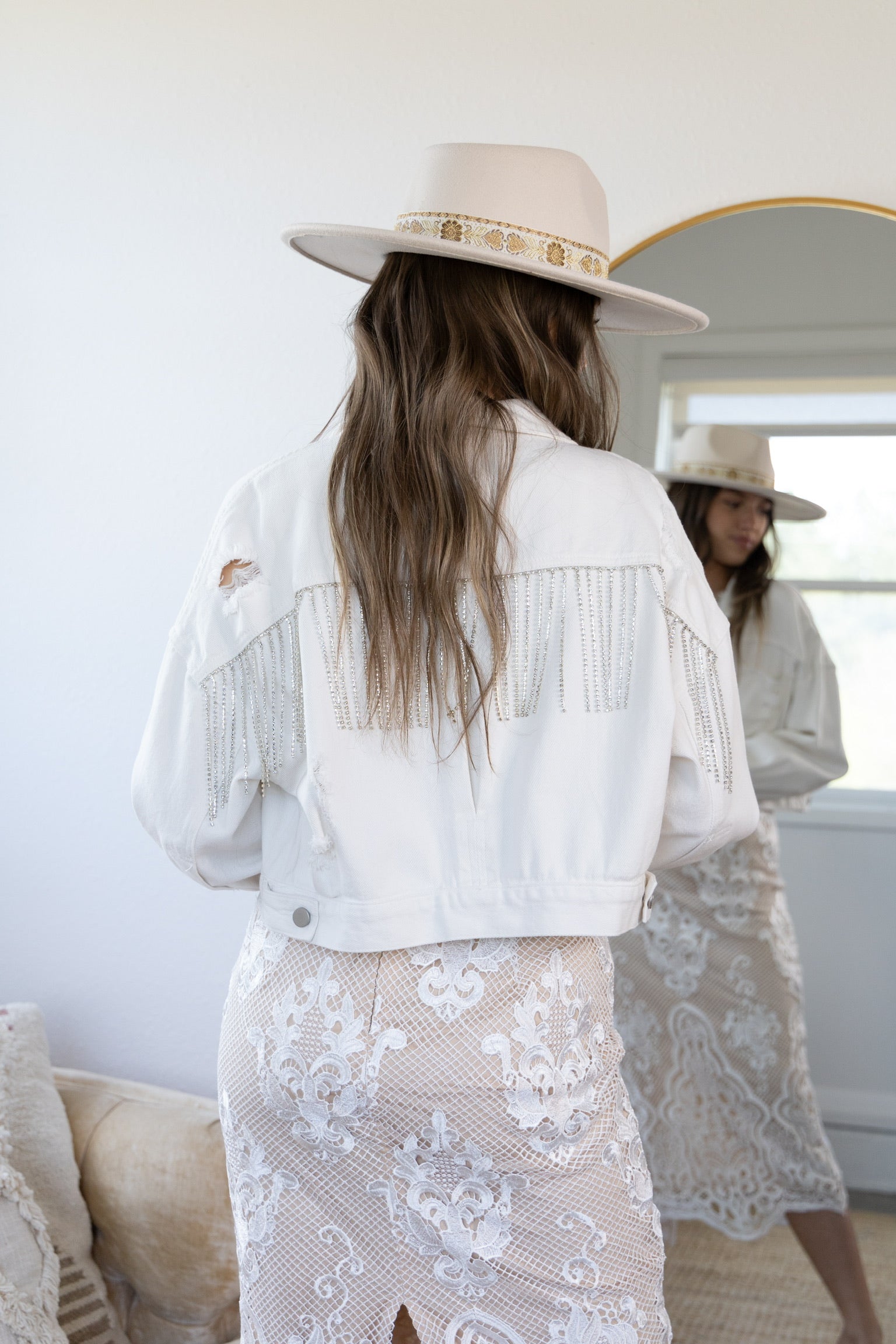 Jewel Fringe Jacket - White