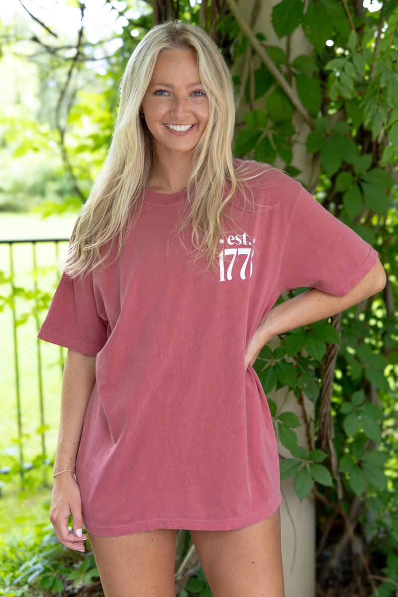 1776 Tee- Crimson