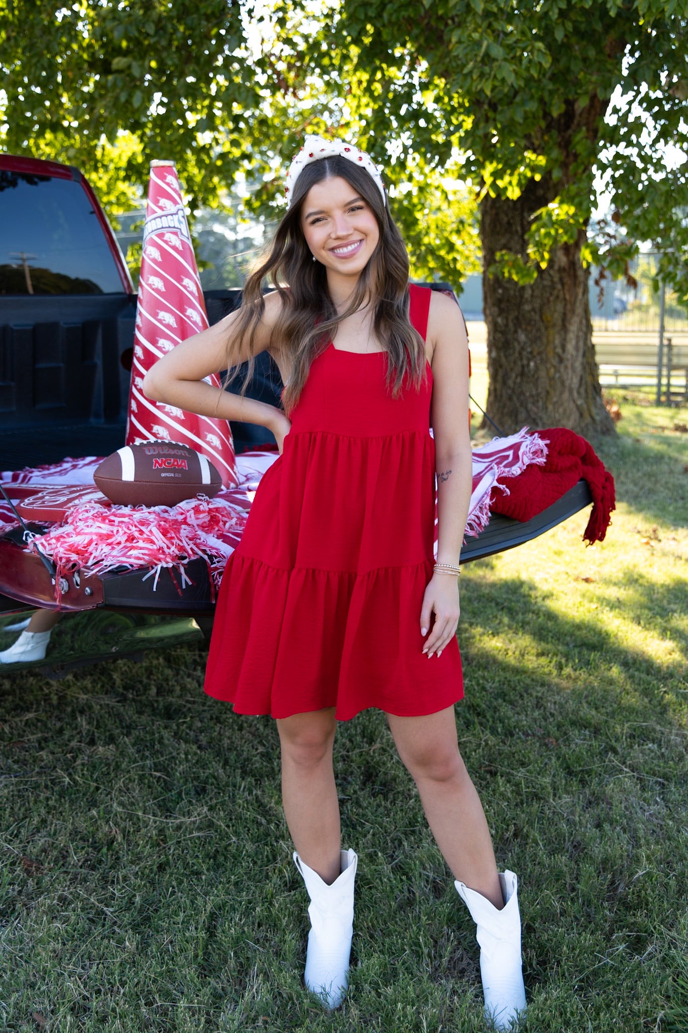 Millie Tiered Dress - Red