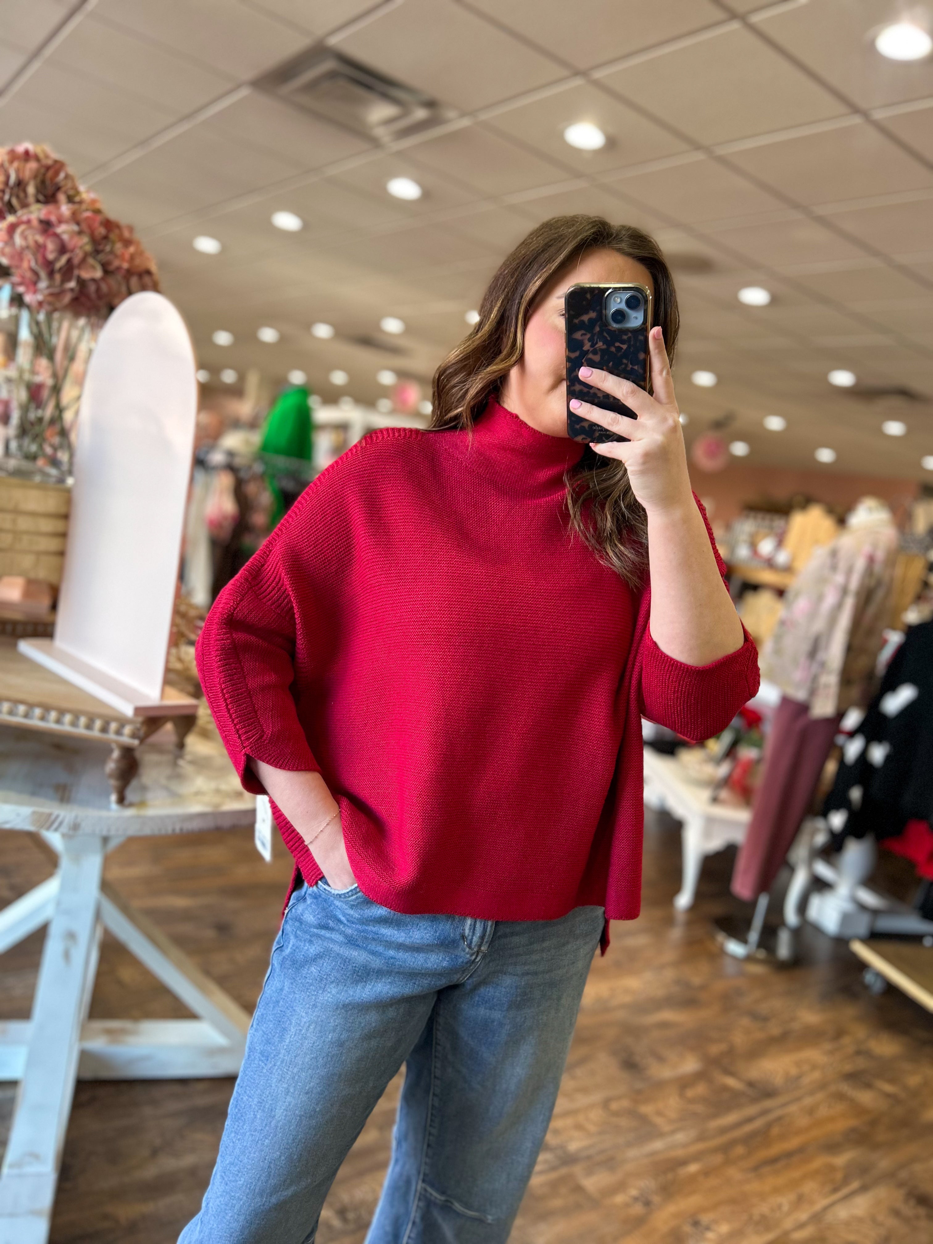 Boho Sweater - Holly Berry