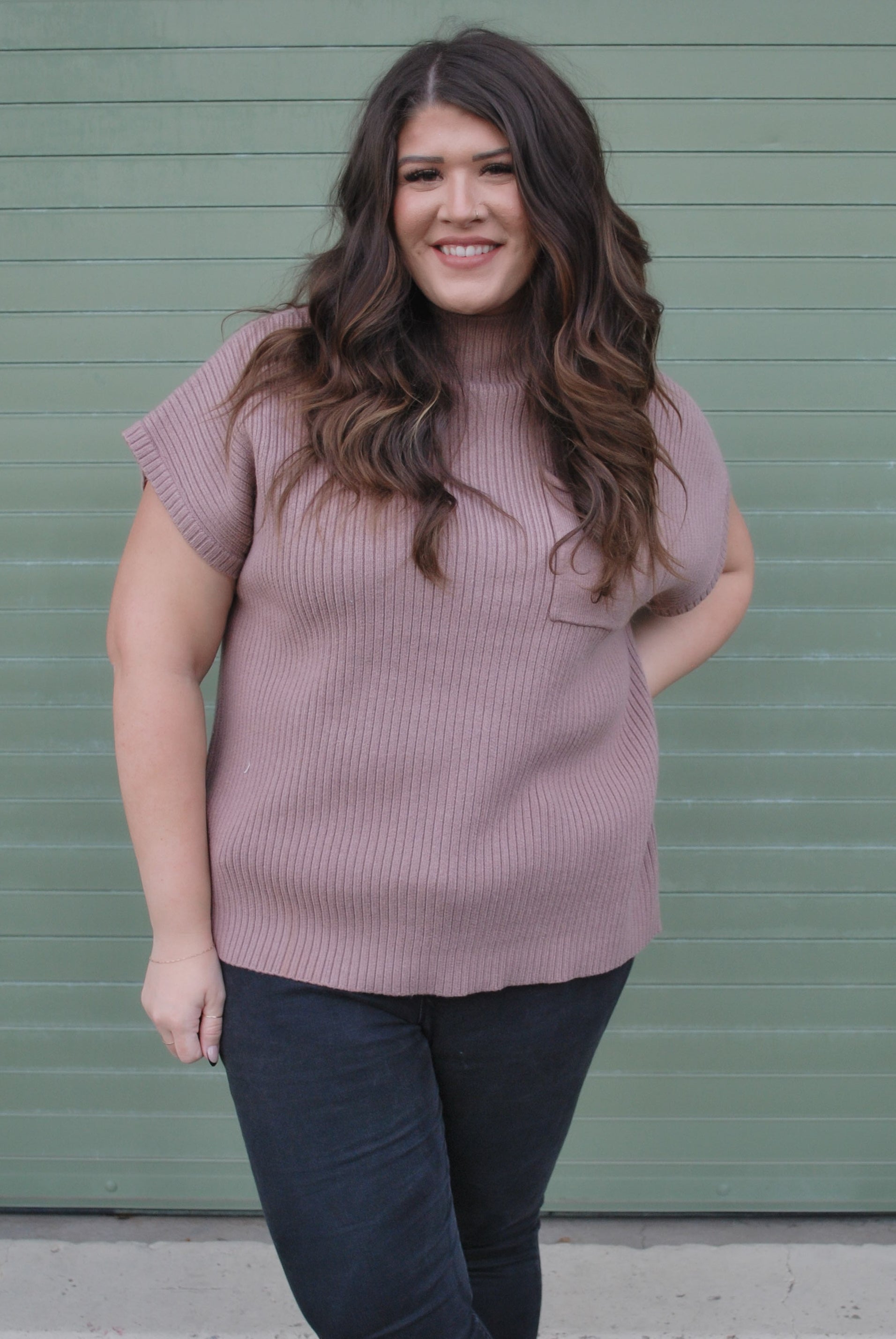 Curvy First Met Me Top - Mocha