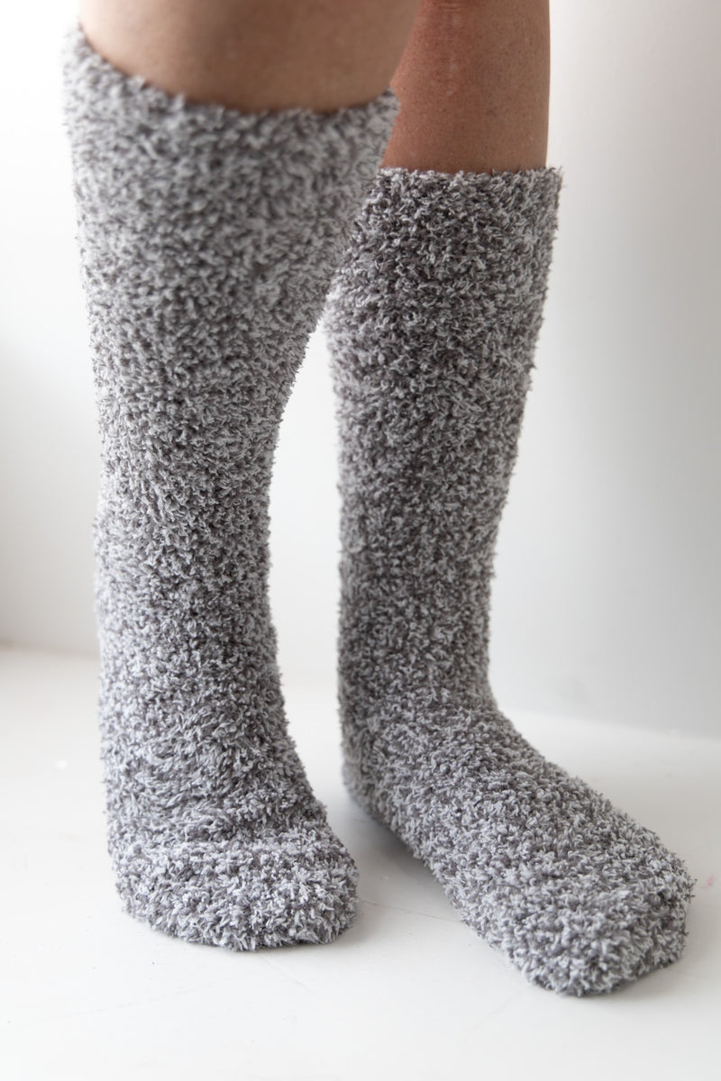 Cozychic® Heathered Socks - Graphite/White