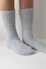 Cozychic® Heathered Socks - Blue Water/White