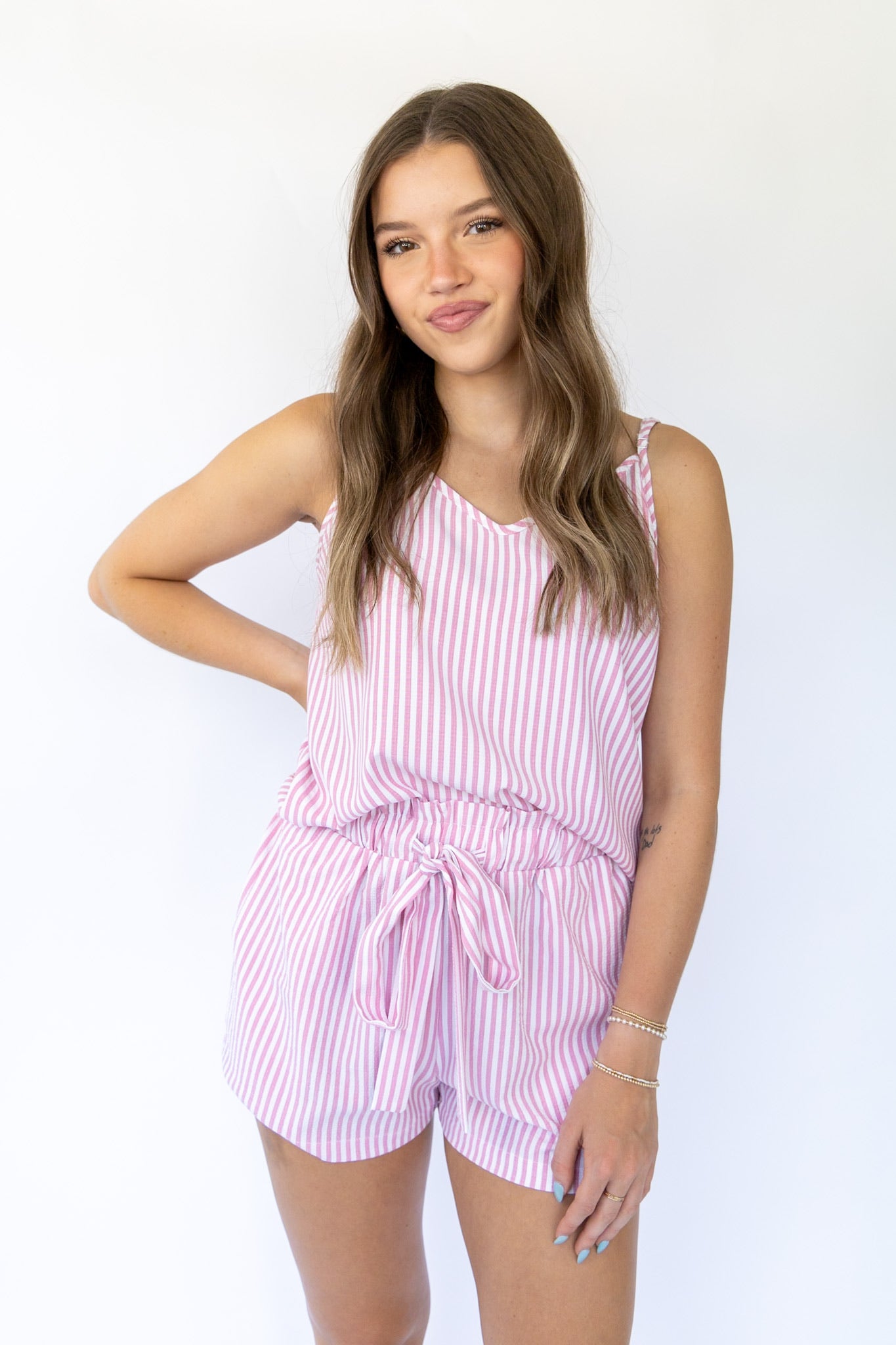 Carolina Striped Cami- Pink