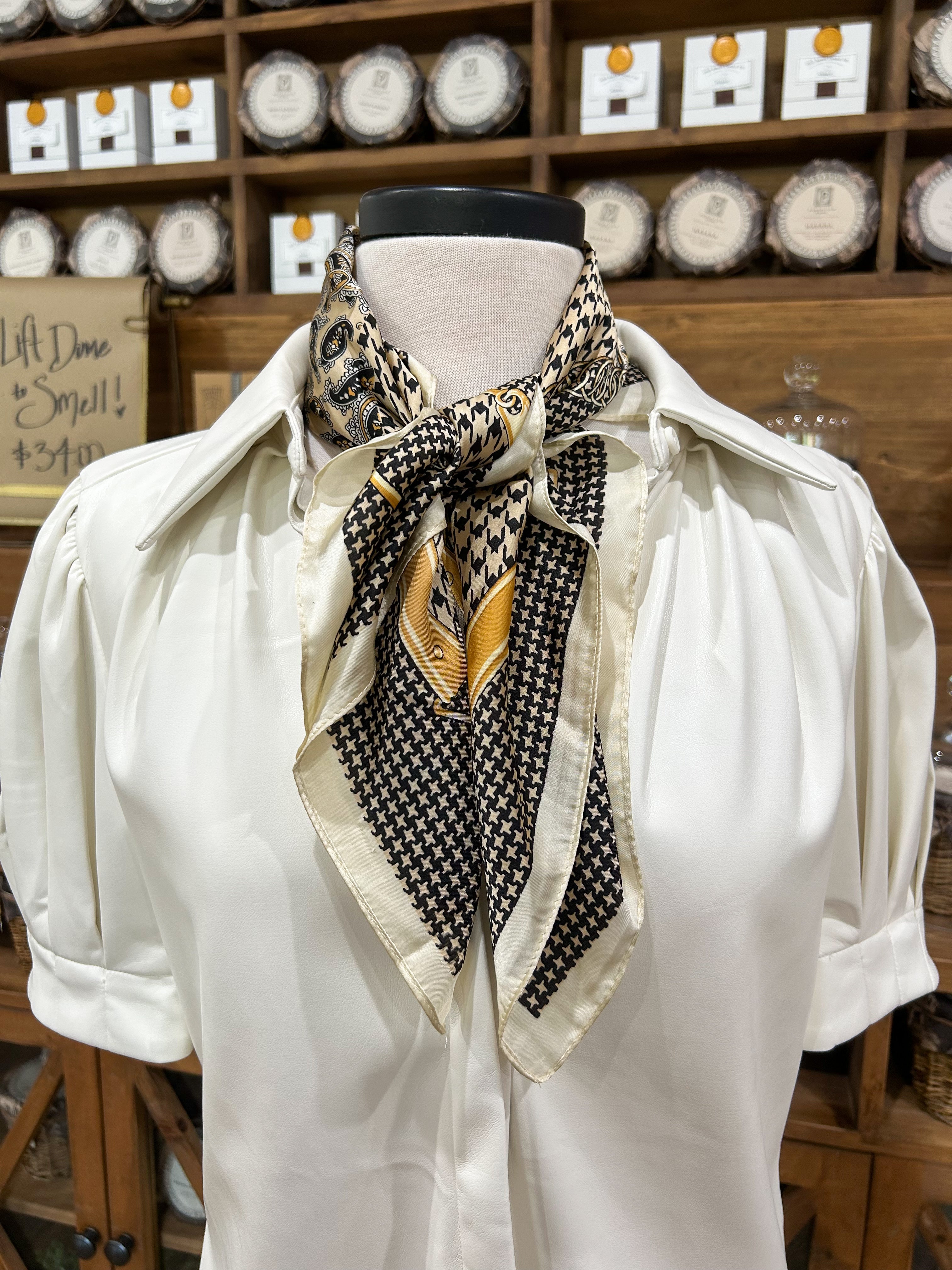Silk Houndstooth Scarf