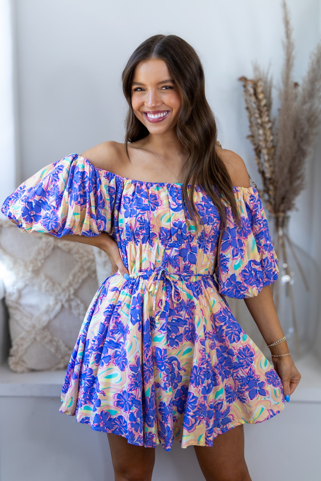 Augusta Mini Dress - Lavender Nude