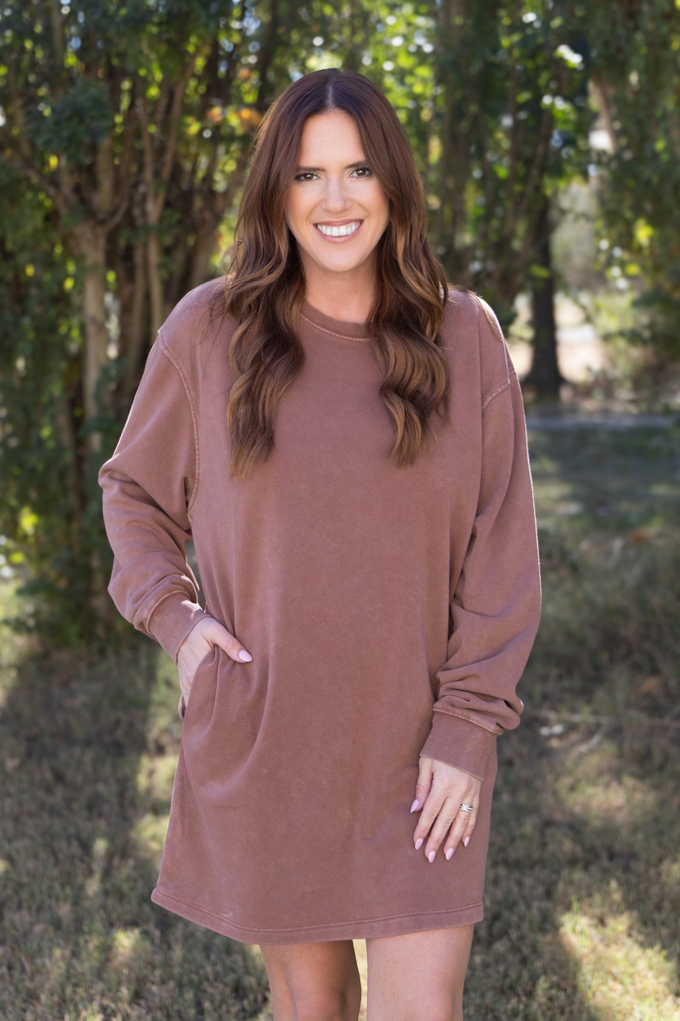 Briella Basic Knit Dress - Chestnut