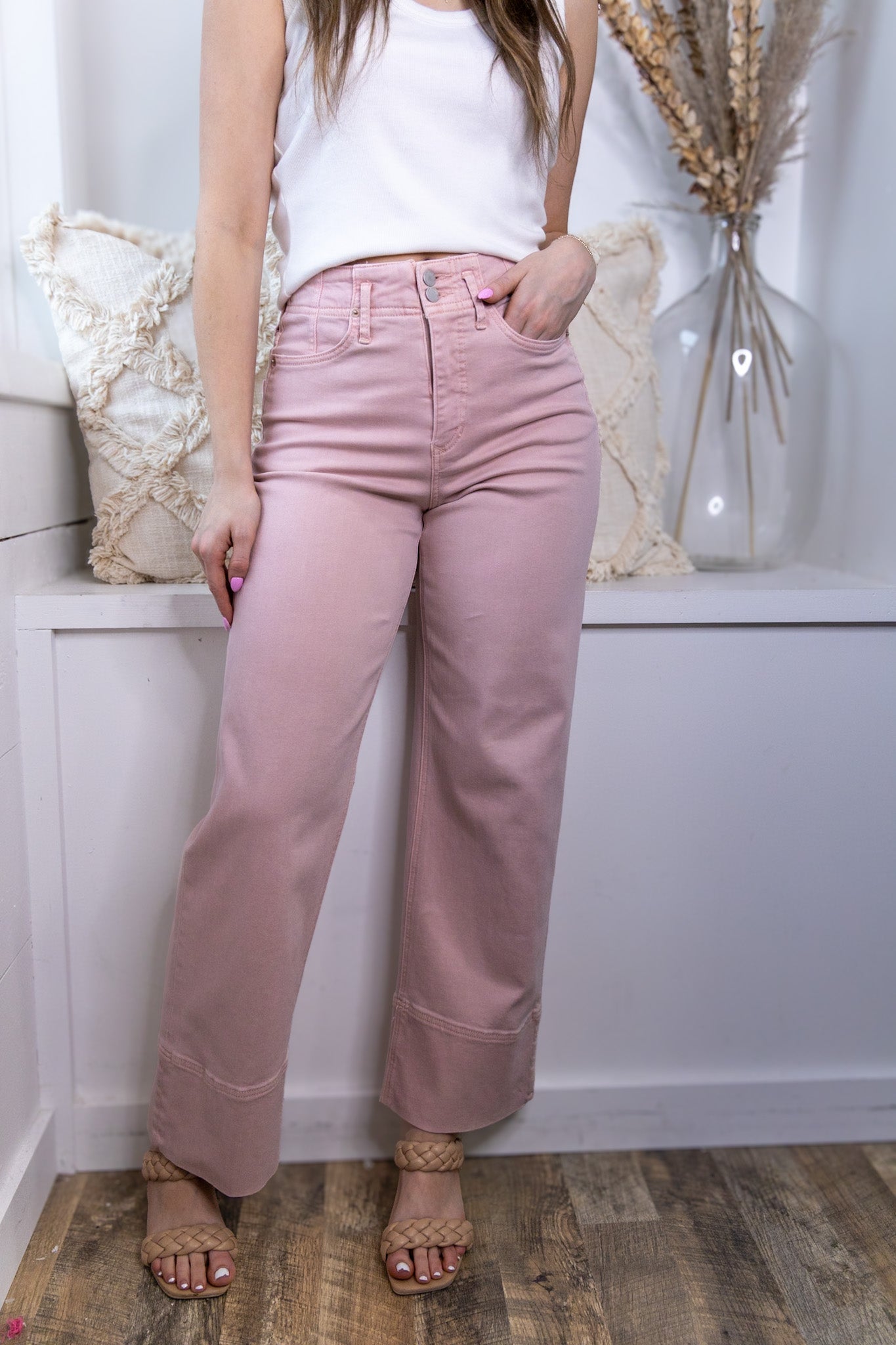 [Dear John] Holly High Rise Wide Hem Straight Jeans - Sepia Rose