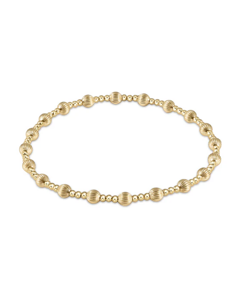 Dignity Sincerity Pattern 4mm Bead Bracelet-Gold